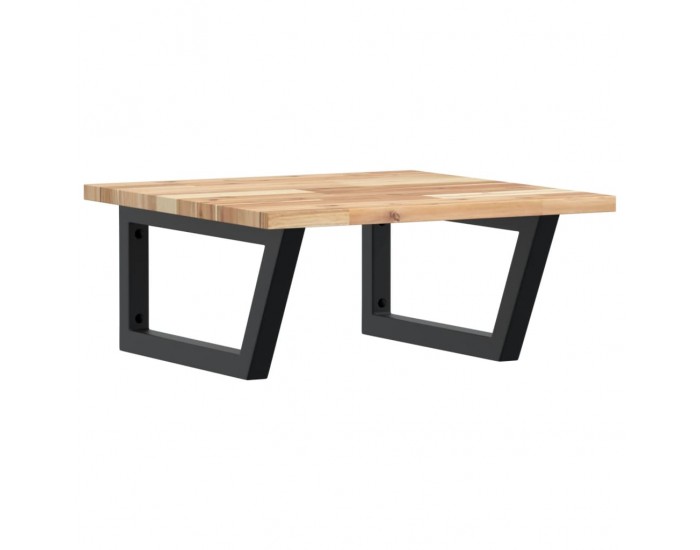 Sonata H Стенен рафт за мивка, стомана и масивно дърво акация