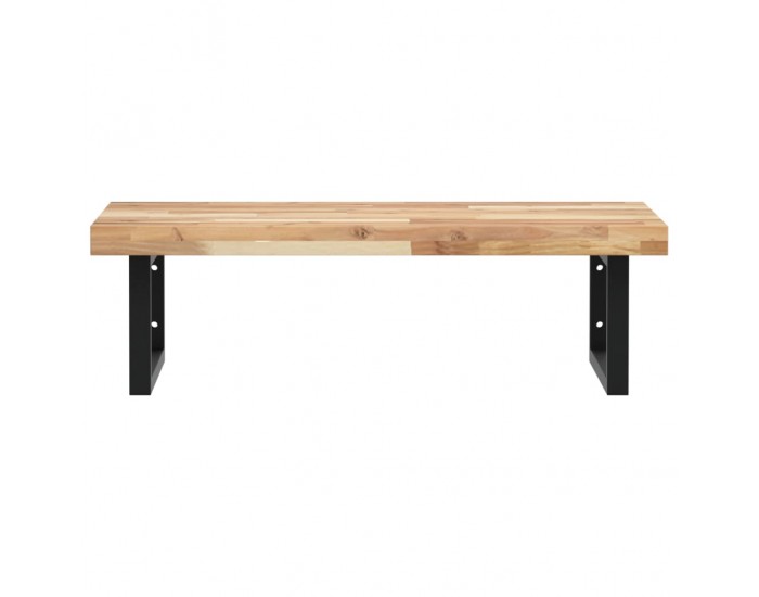 Sonata H Стенен рафт за мивка, стомана и масивно дърво акация