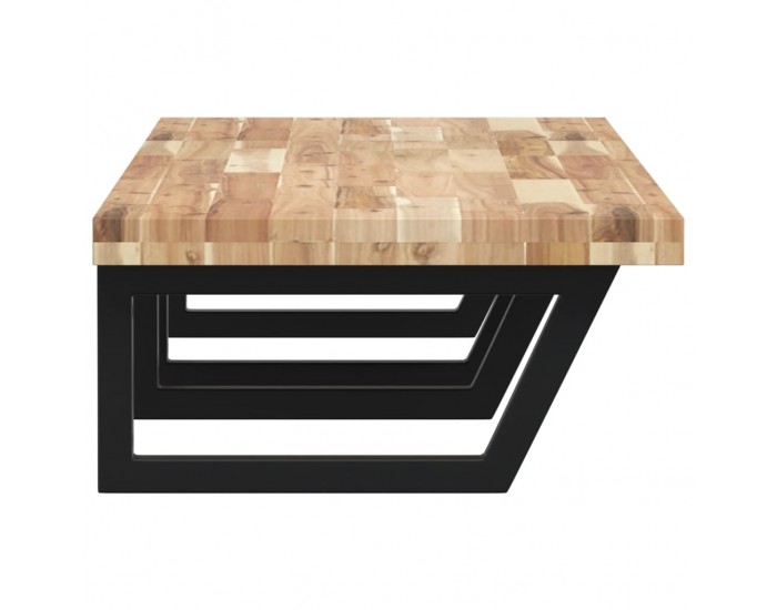 Sonata H Стенен рафт за мивка, стомана и масивно дърво акация