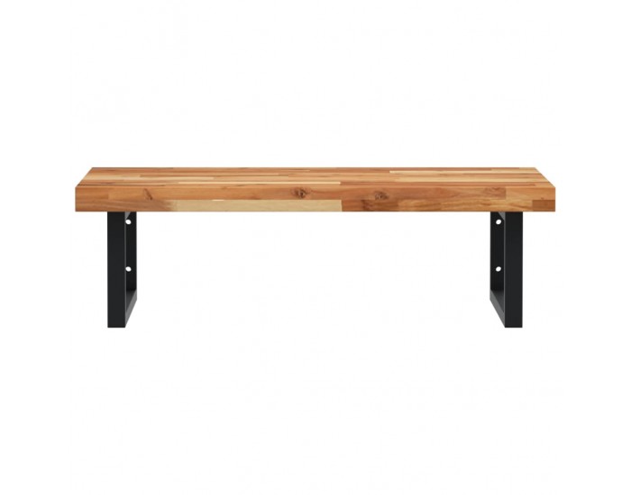 Sonata H Стенен рафт за мивка, стомана и масивно дърво акация