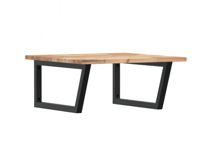 Sonata H Стенен рафт за мивка, стомана и масивно дърво акация