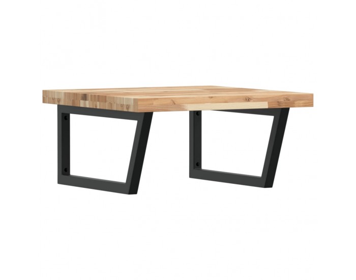 Sonata H Стенен рафт за мивка, стомана и масивно дърво акация