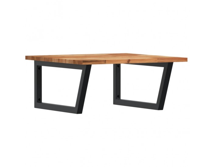 Sonata H Стенен рафт за мивка, стомана и масивно дърво акация