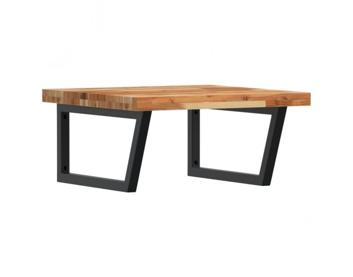 Sonata H Стенен рафт за мивка, стомана и масивно дърво акация