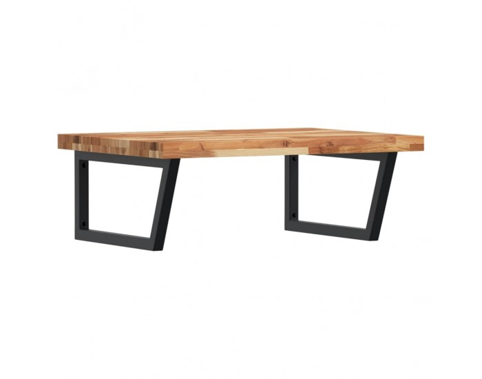 Sonata H Стенен рафт за мивка, стомана и масивно дърво акация