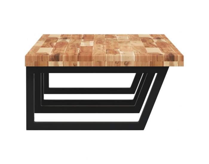 Sonata H Стенен рафт за мивка, стомана и масивно дърво акация