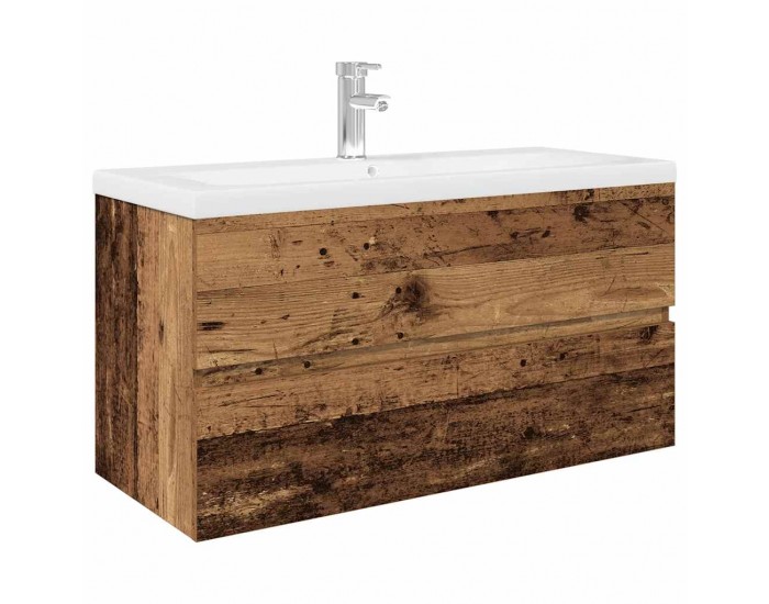 Sonata H шкаф за мивка с вграден басейн и смесител Старо дърво