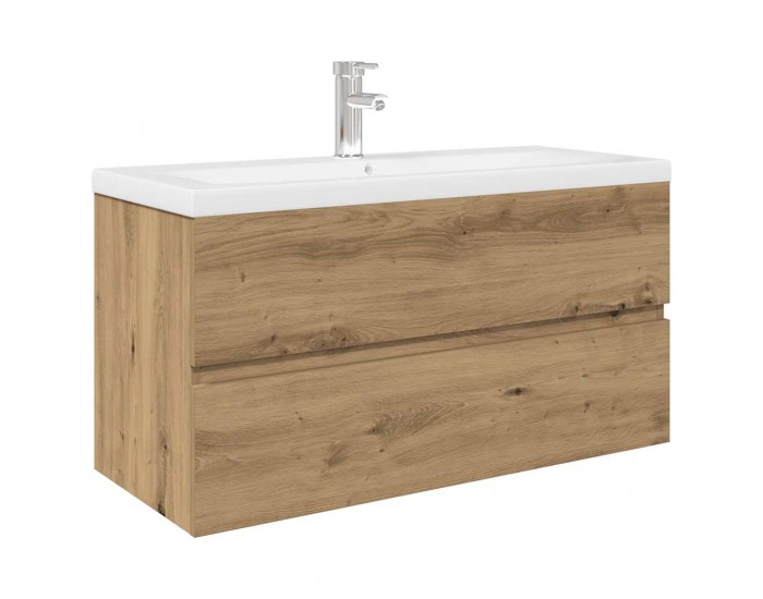 Sonata H Шкаф за мивка с вграден умивалник и смесител Дъб артизан