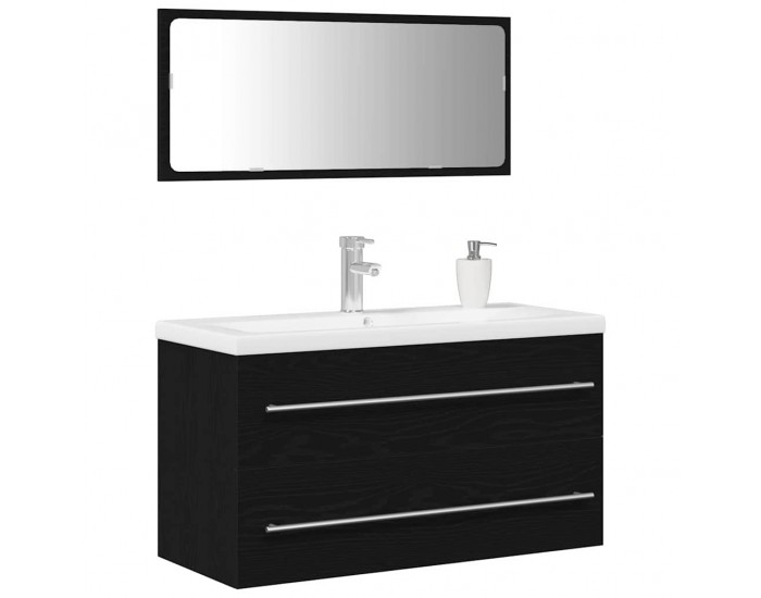 Sonata H Шкаф с мивка с чекмедже 3 pcs Черен дъб 90 x 38.5 x 48 cm