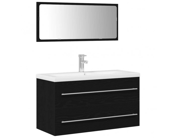 Sonata H Шкаф с мивка с чекмедже 3 pcs Черен дъб 90 x 38.5 x 48 cm