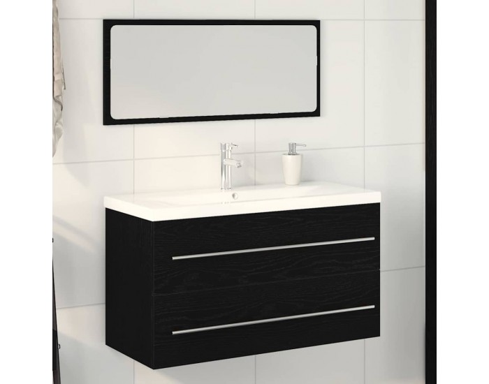 Sonata H Шкаф с мивка с чекмедже 3 pcs Черен дъб 90 x 38.5 x 48 cm