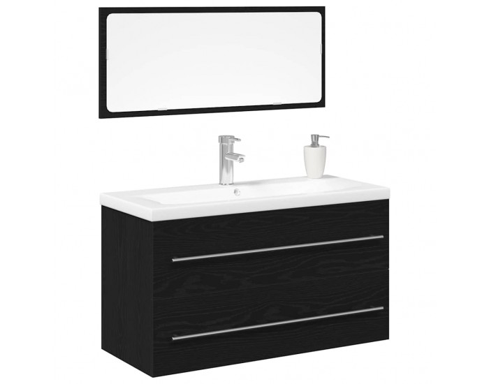 Sonata H Шкаф с мивка с чекмедже 3 pcs Черен дъб 90 x 38.5 x 48 cm