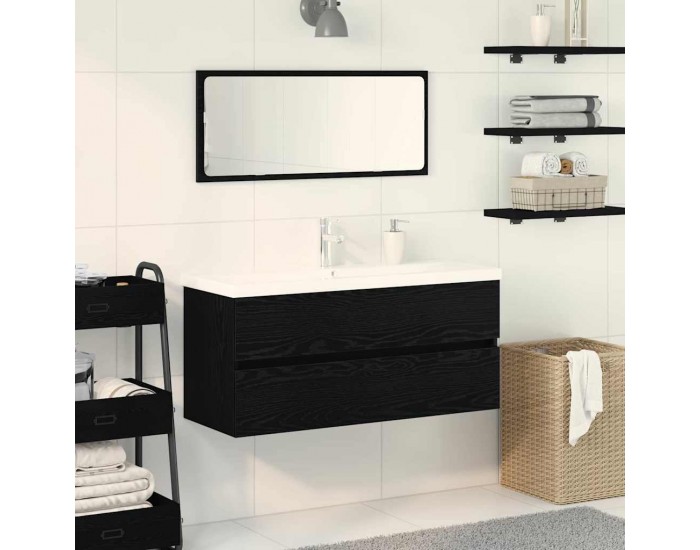 Sonata H Шкаф за мивка с врата Черен дъб 90 x 39 x 62 см Инженерно дърво