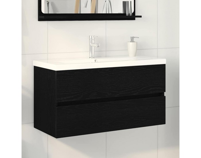 Sonata H Шкаф за мивка с врата Черен дъб 90 x 39 x 62 см Инженерно дърво