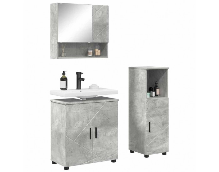 Sonata H Комплект мебели за баня 3 pcs Бетонно сиво 61 x 35 x 64 см