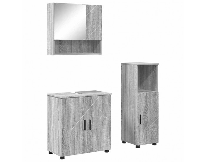 Sonata H Комплект мебели за баня 3 pcs Сив сонома 61 x 35 x 64 см