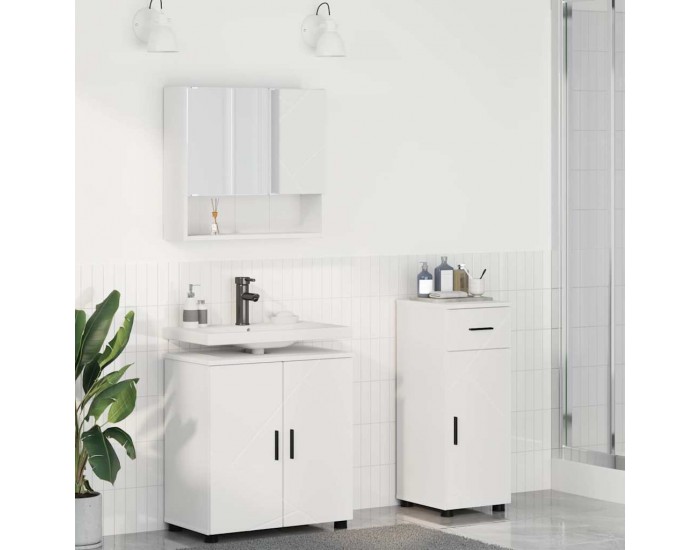 Sonata H Комплект мебели за баня с чекмедже 3 pcs Бяло 61 x 35 x 64 см