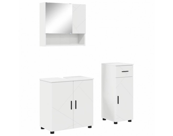 Sonata H Комплект мебели за баня с чекмедже 3 pcs Бяло 61 x 35 x 64 см