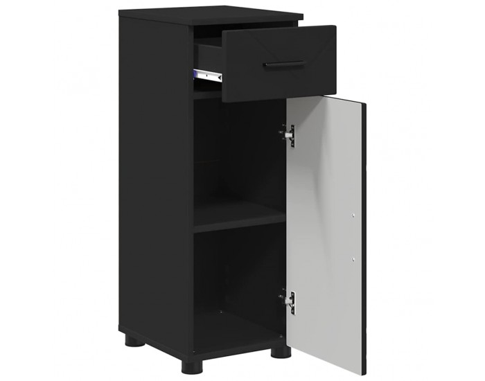 Sonata H Комплект мебели за баня с чекмедже 3 pcs Черно 61 x 35 x 64 см