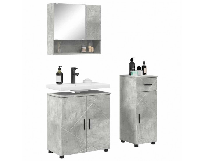 Sonata H Комплект мебели за баня 3 pcs Бетонно сиво 61 x 35 x 64 см