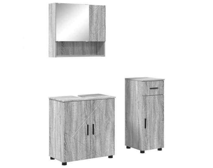 Sonata H Комплект мебели за баня 3 pcs Сив сонома 61 x 35 x 64 см
