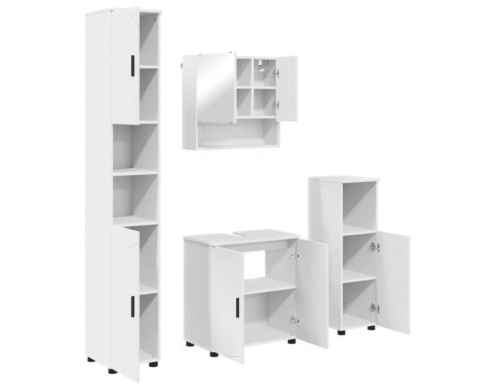 Sonata H Комплект мебели за баня с врата 4 pcs Бяло 61 x 35 x 64 см