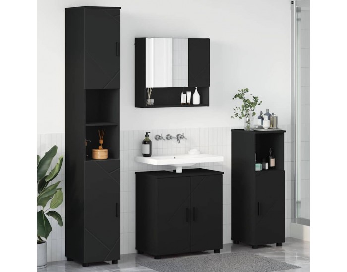 Sonata H Комплект мебели за баня с врата 4 pcs Черно 61 x 35 x 64 см