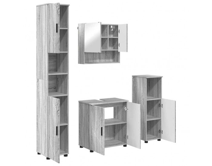 Sonata H Комплект мебели за баня 4 pcs Сив сонома 61 x 35 x 64 см