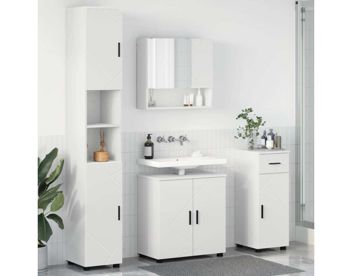 Sonata H Комплект мебели за баня с чекмедже 4 pcs Бяло 61 x 35 x 64 см