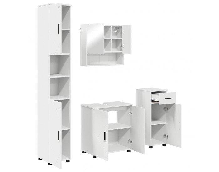 Sonata H Комплект мебели за баня с чекмедже 4 pcs Бяло 61 x 35 x 64 см