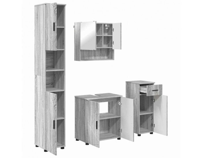 Sonata H Комплект мебели за баня 4 pcs Сив сонома 61 x 35 x 64 см