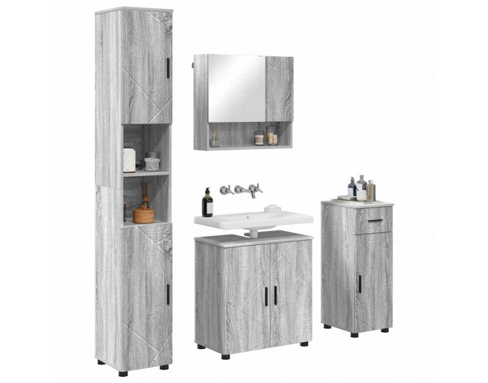 Sonata H Комплект мебели за баня 4 pcs Сив сонома 61 x 35 x 64 см