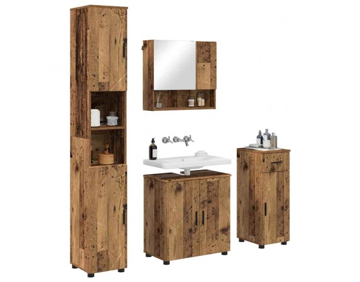 Sonata H Комплект мебели за баня 4 pcs Старо дърво 61 x 35 x 64 см