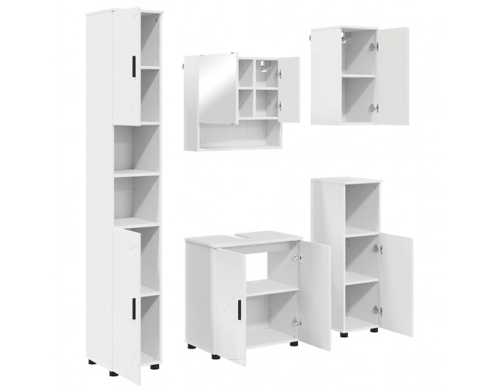 Sonata H Комплект мебели за баня с врата 5 pcs Бяло 61 x 35 x 64 см