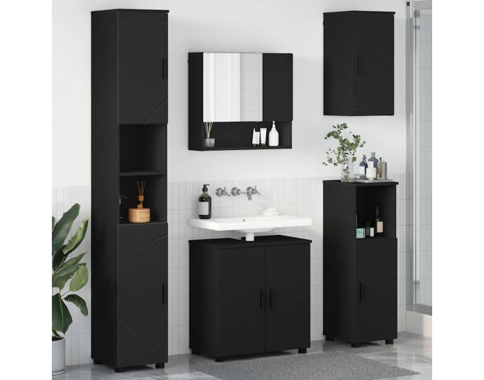 Sonata H Комплект мебели за баня с врата 5 pcs Черно 61 x 35 x 64 см