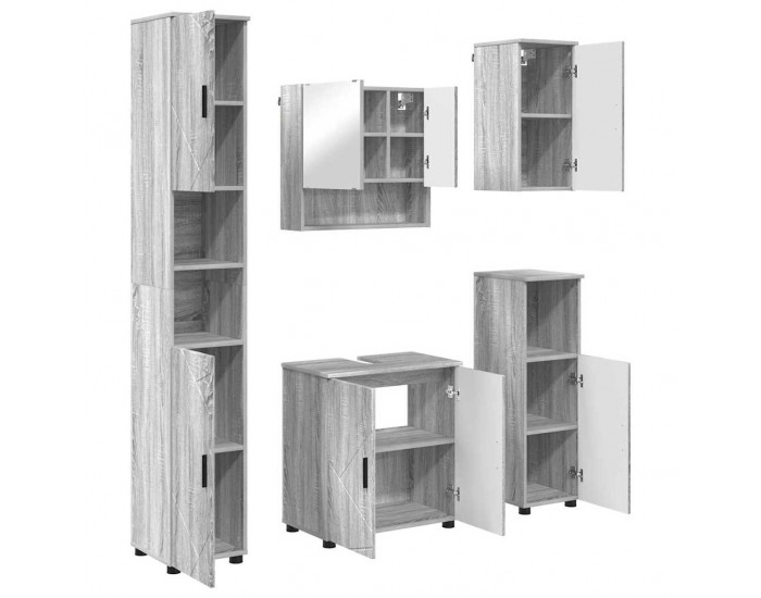 Sonata H Комплект мебели за баня 5 pcs Сив сонома 61 x 35 x 64 см