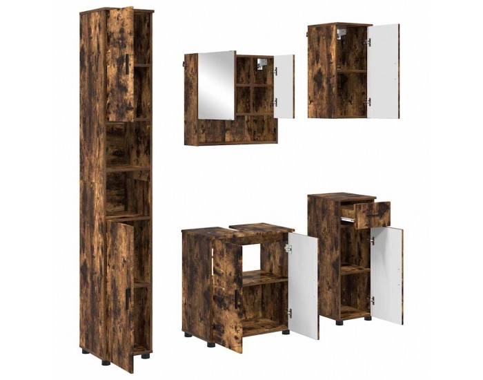 Sonata H Комплект мебели за баня 5 pcs Опушен дъб 61 x 35 x 64 см