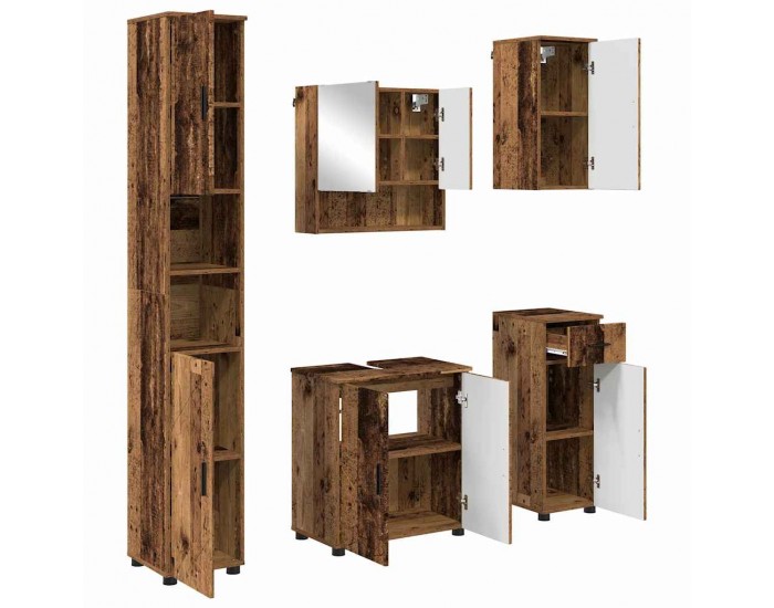Sonata H Комплект мебели за баня 5 pcs Старо дърво 61 x 35 x 64 см