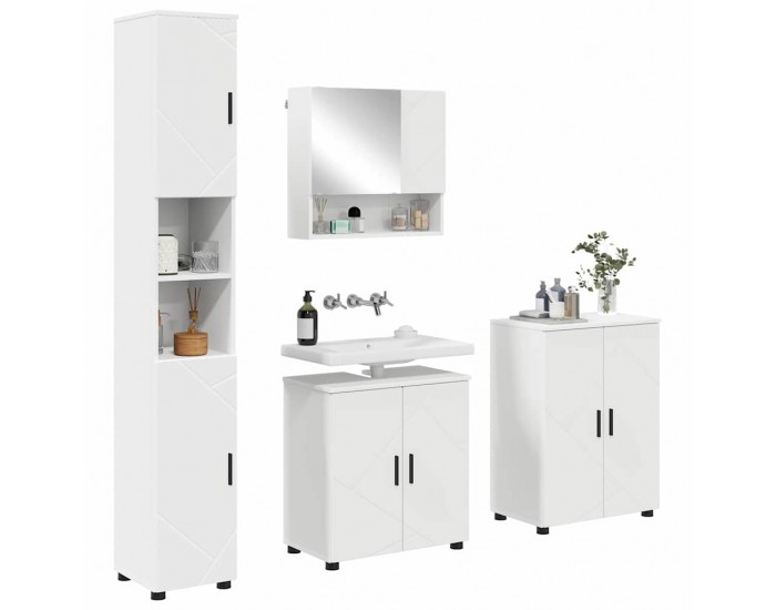 Sonata H Комплект мебели за баня с врата 4 pcs Бяло 61 x 35 x 64 см