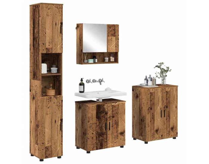 Sonata H Комплект мебели за баня 4 pcs Старо дърво 61 x 35 x 64 см
