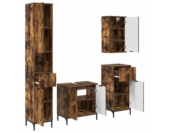 Sonata H Комплект мебели за баня Димян дъб Инженерно дърво, Метал