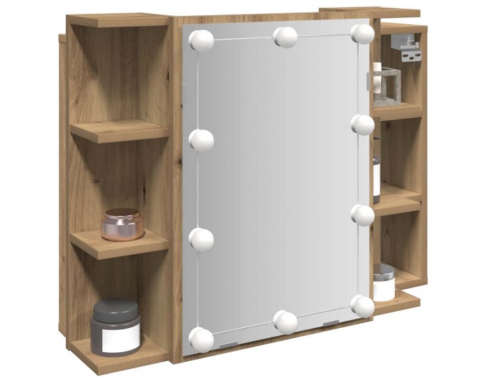 Sonata H Огледален шкаф с LED, дъб артизан, 70x16,5x60 см