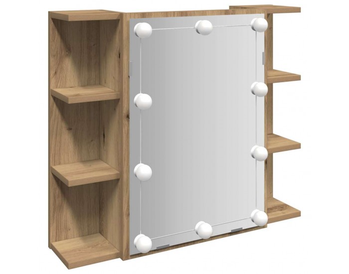 Sonata H Огледален шкаф с LED, дъб артизан, 70x16,5x60 см