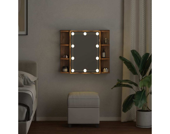 Sonata H Огледален шкаф с LED, дъб артизан, 70x16,5x60 см