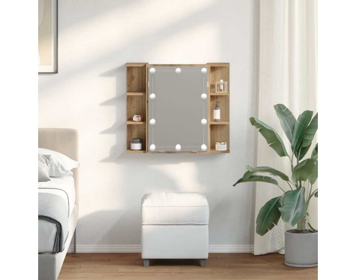 Sonata H Огледален шкаф с LED, дъб артизан, 70x16,5x60 см