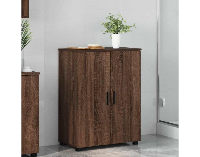 Sonata H Шкаф за баня с рафт Кафяв дъб 60 x 35 x 80 см Инженерно дърво