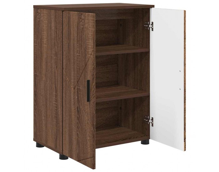 Sonata H Шкаф за баня с рафт Кафяв дъб 60 x 35 x 80 см Инженерно дърво