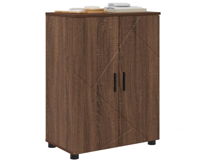 Sonata H Шкаф за баня с рафт Кафяв дъб 60 x 35 x 80 см Инженерно дърво