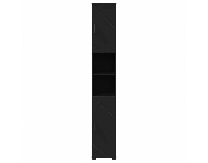 Sonata H Висок шкаф за баня Черно 30 x 35 x 192 см Инженерно дърво