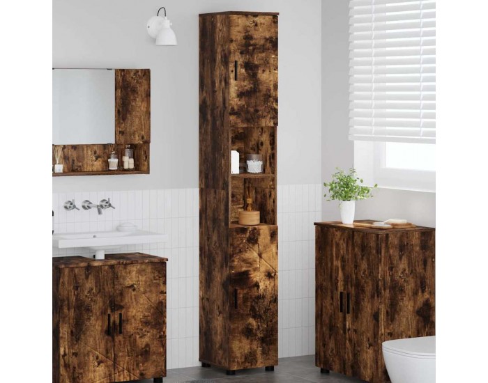 Sonata H Висок шкаф за баня Опушен дъб 30 x 35 x 192 см Инженерно дърво